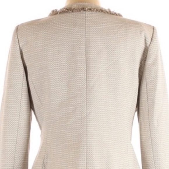 Tahari | Blazer Beige Career Professional 10 Petite Twill Cream Khaki - Picture 4 of 8